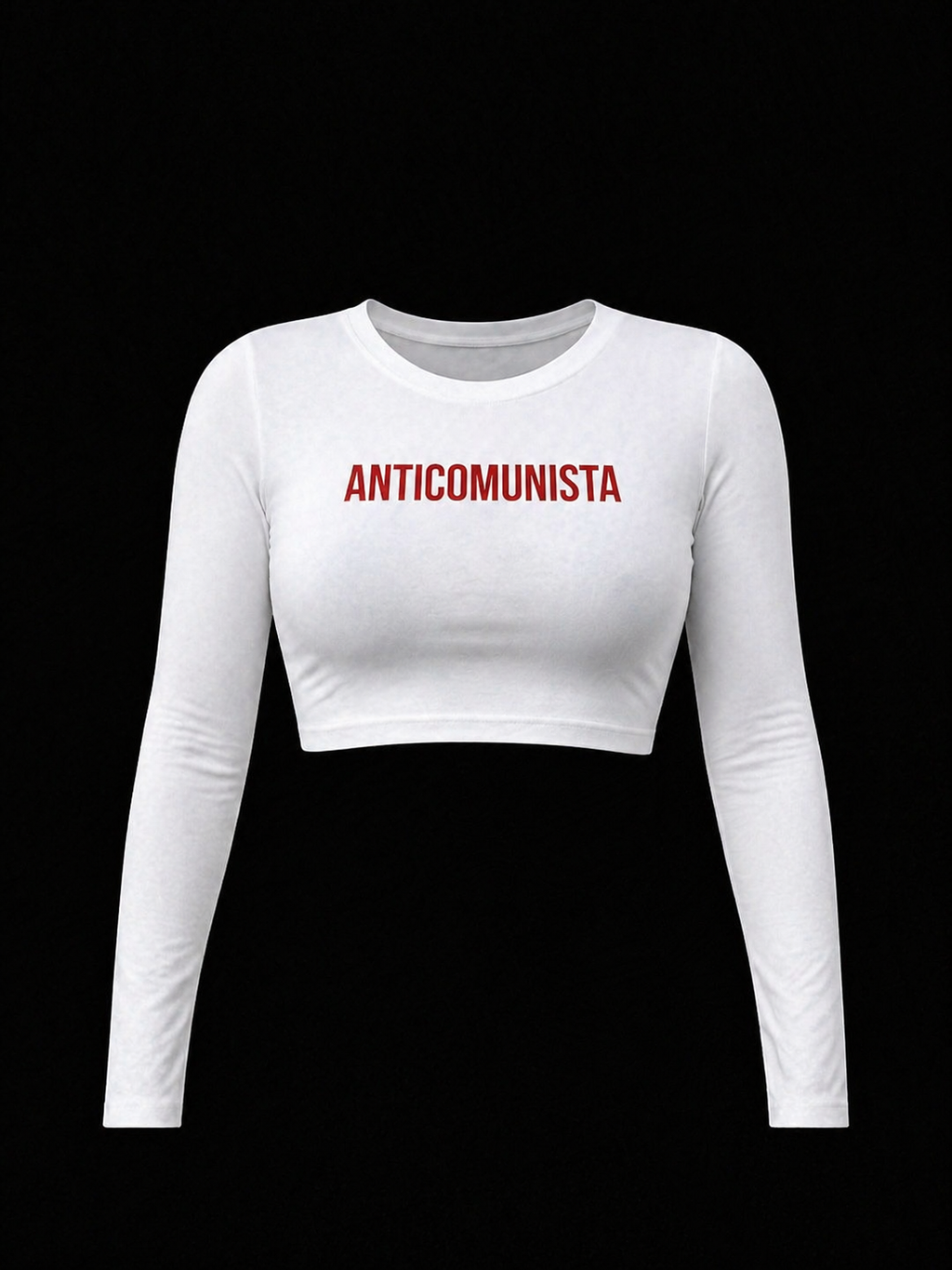 Blusa Crop Top Manga Larga Mujer ANTICOMUNISTA