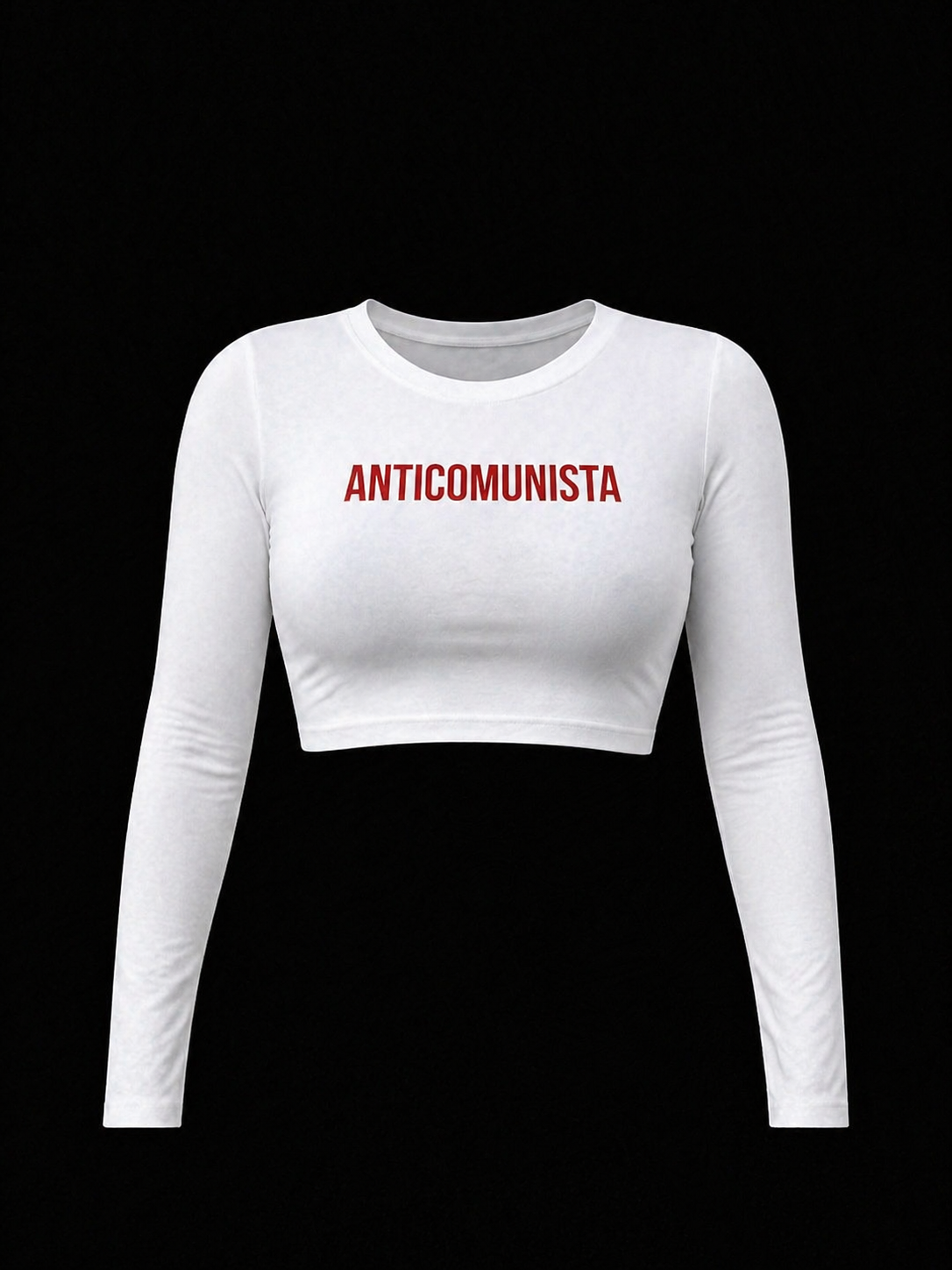 Blusa Crop Top Manga Larga Mujer ANTICOMUNISTA